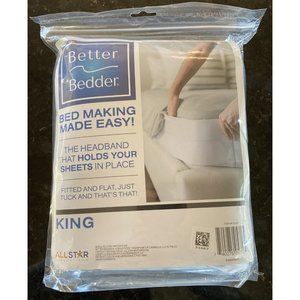 Better Bedder Giant Headband holds King fitted & flat sheets in place